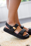 designer dupe black platform sandals