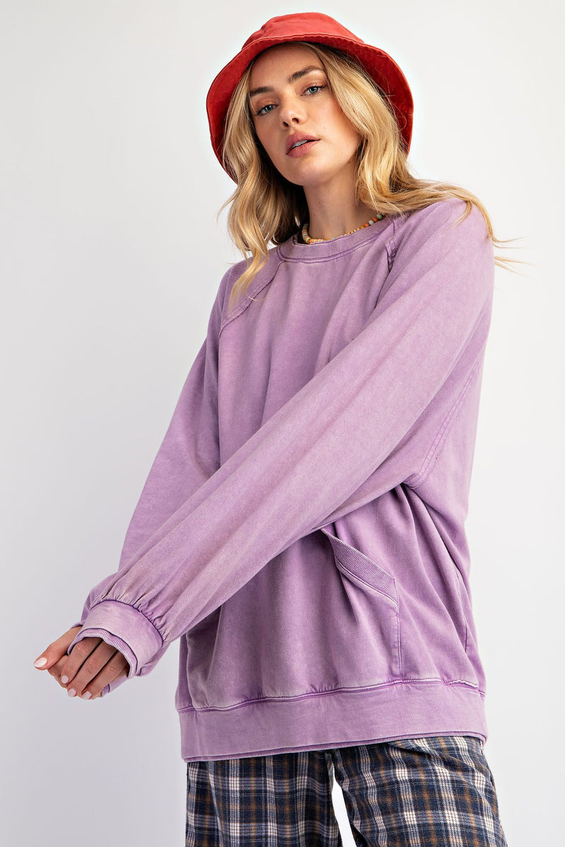 dusty lavender easel sweatshirt pullover