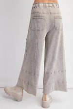 easel wide leg terry knit cargo pants