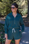 green scuba quarter zip pullover