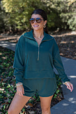 green scuba quarter zip pullover