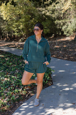 green scuba quarter zip pullover