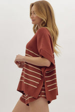 Everyday Chic Rust Striped Top