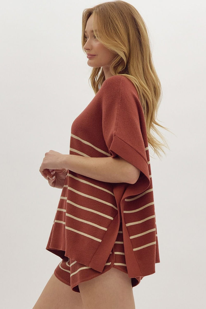 Everyday Chic Rust Striped Top