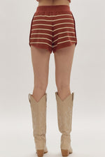 Everyday Chic Rust Striped Shorts