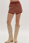 Everyday Chic Rust Striped Shorts