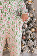 Christmas tree bow fleece pajama pants