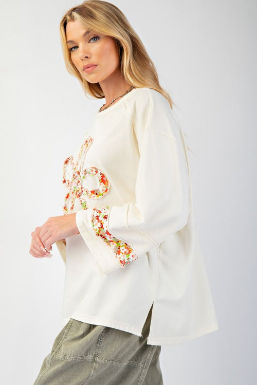 Women's floral print patch top