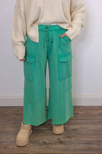 easel green knit cotton lounge pant