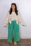 easel green knit cotton lounge pant