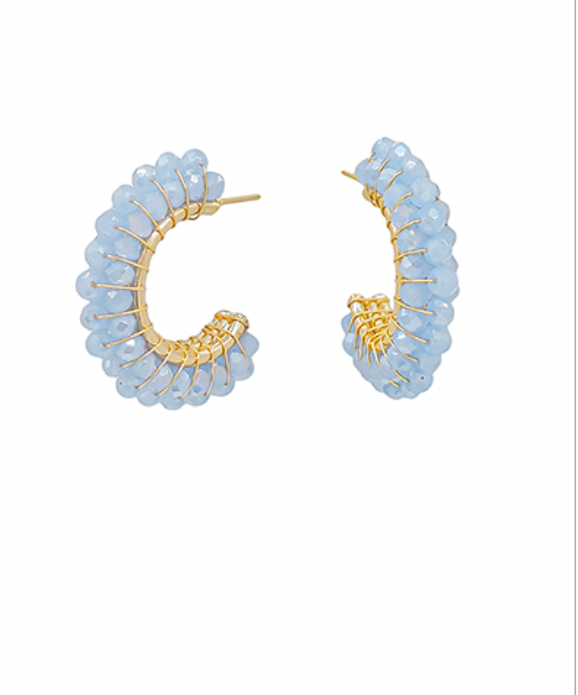 BALUE BEADED earrings