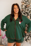 green red crochet pocket Santa pajamas