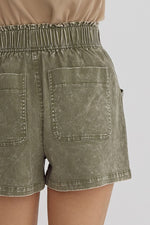 Comfy Times Olive Twill Shorts