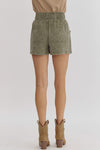 Comfy Times Olive Twill Shorts