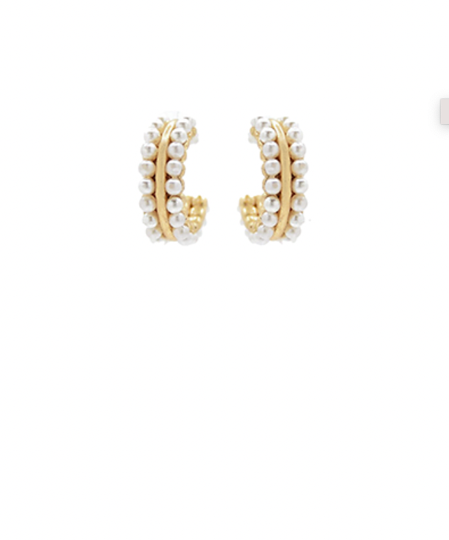 PEARL huggie hoop earrings