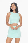 Mono B Venice crossover waist active skort in ice green