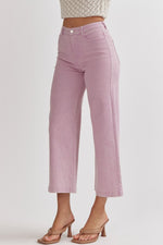 Lavender purple denim wide leg pants