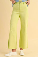 lime denim stretchy jeans