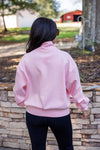 pink scuba quarter zip pullover