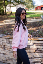 pink scuba quarter zip pullover