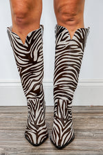 matisse zebra print hair tall boots