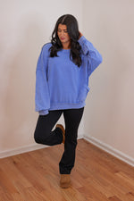 blue mineral washed cotton sweatshirt