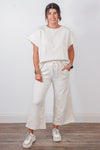 my heart textured cream pants set