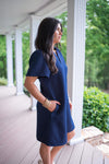 navy classic style tee shirt dress