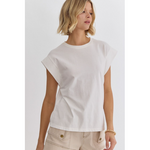 Entro Off white top with short cap sleeves