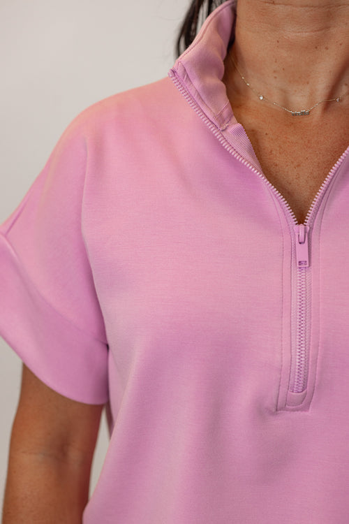 orchid pink scuba knit lounge top