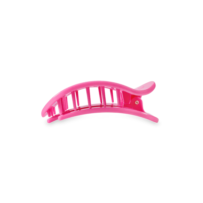 teleties flat round hair clip pink