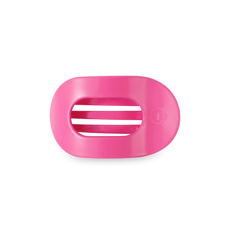 teleties flat round hair clip pink