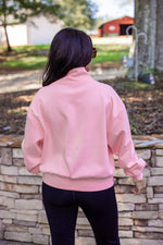 pink gold zipper scuba pullover