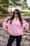 pink gold zipper scuba pullover