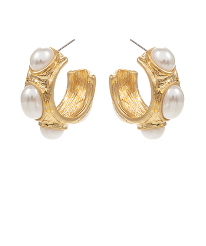 PEARL hoop earrings