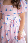 pink floral girly bow dress