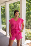 pink cotton comfy matching lounge set