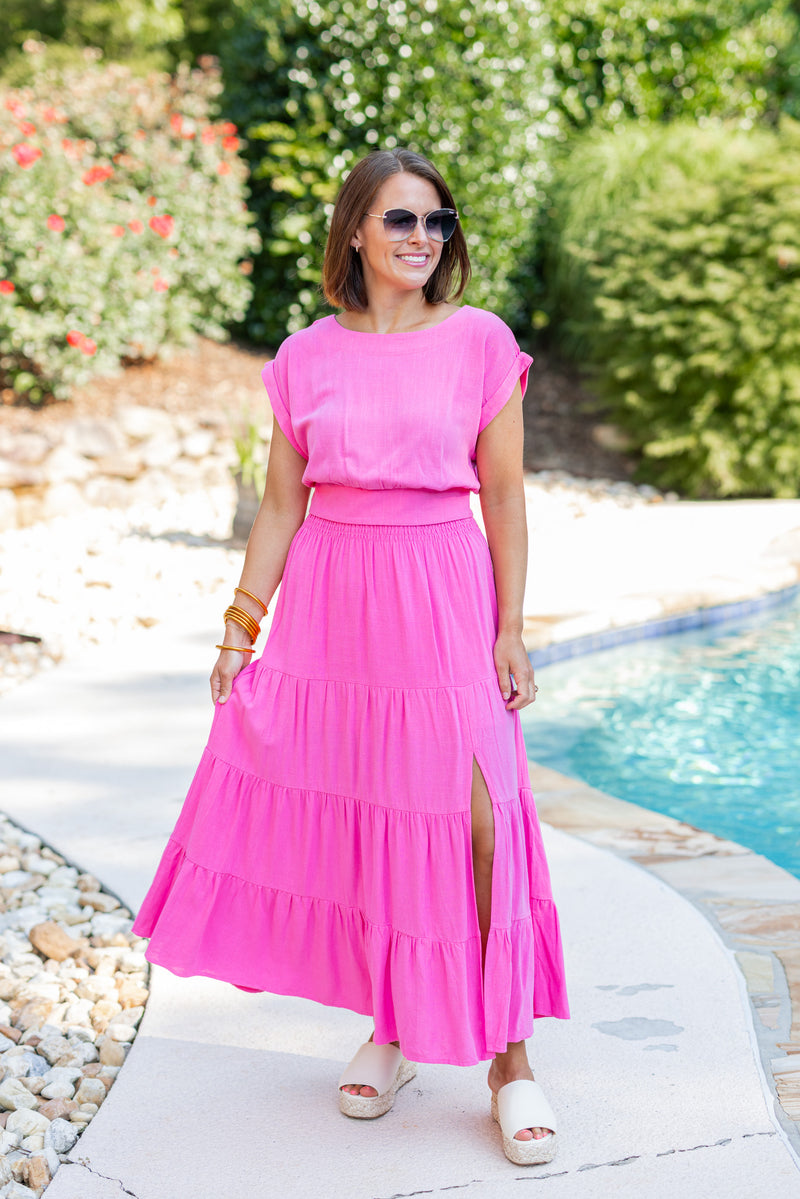 Maxi skirt pink best sale