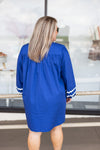 royal blue ric rac shift dress