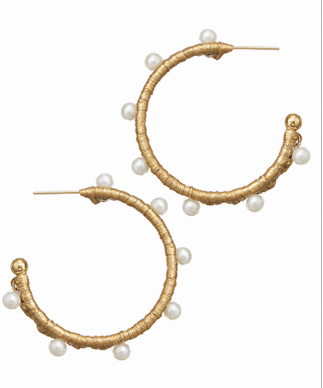 RAFFIA pearl earrings