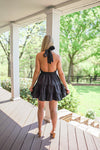 black halter neckline graduation dress