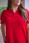 red classic style tee shirt dress