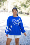 blue touchdown embroidered pullover