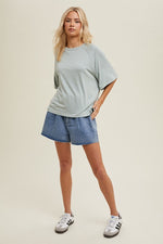 Wishlist Sage green relaxed fit, boxy short sleeve top