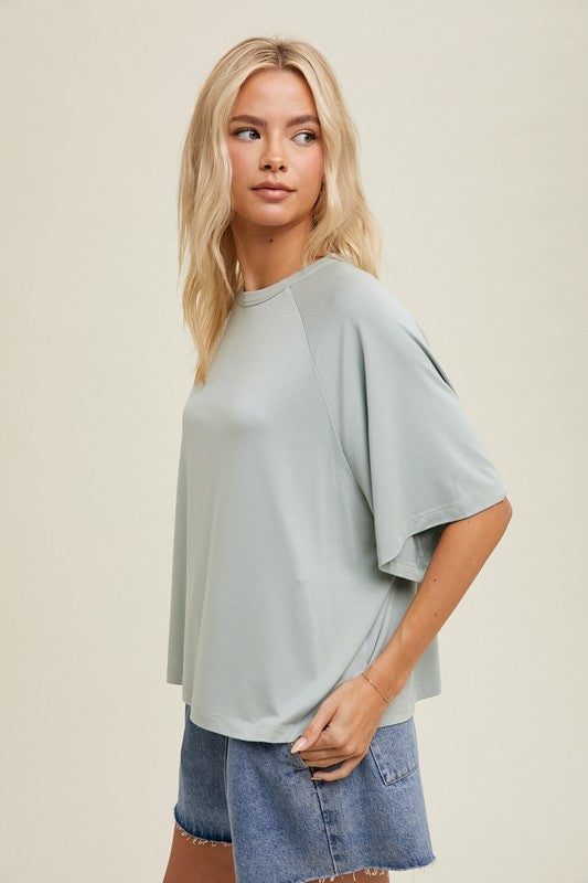 Wishlist Sage green relaxed fit, boxy short sleeve top