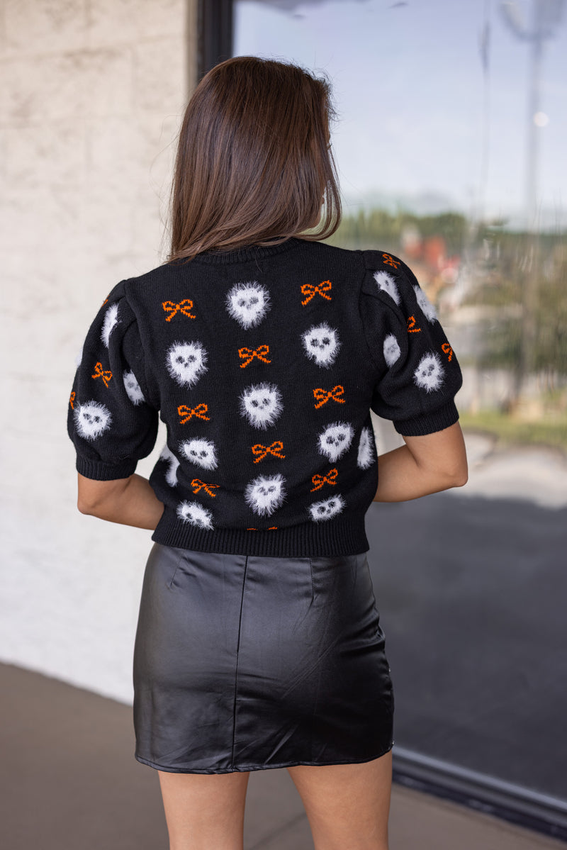 cute halloween bow sweater top