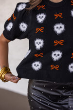 cute halloween bow sweater top