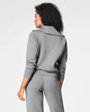 Spanx AirEssentials half zip pullover top in medium heather grey