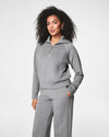 Spanx AirEssentials half zip pullover top in medium heather grey