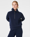 Spanx AirEssentials half zip pullover top in timeless navy blue